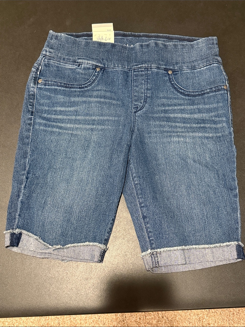 Style & Co. Blue Denim Bermuda Shorts with Cuffed Hem